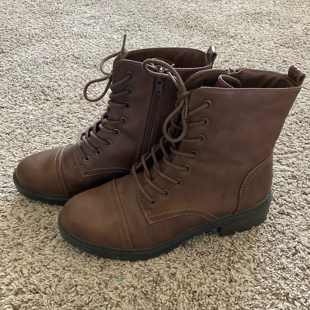 Universal Thread Lace Up Boots with Side Zip